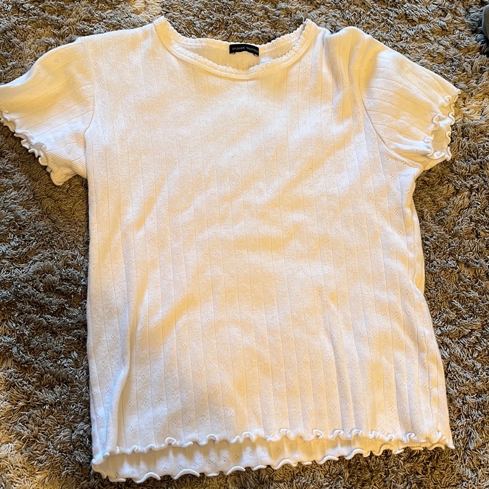 brandy melville ruffle baby tee